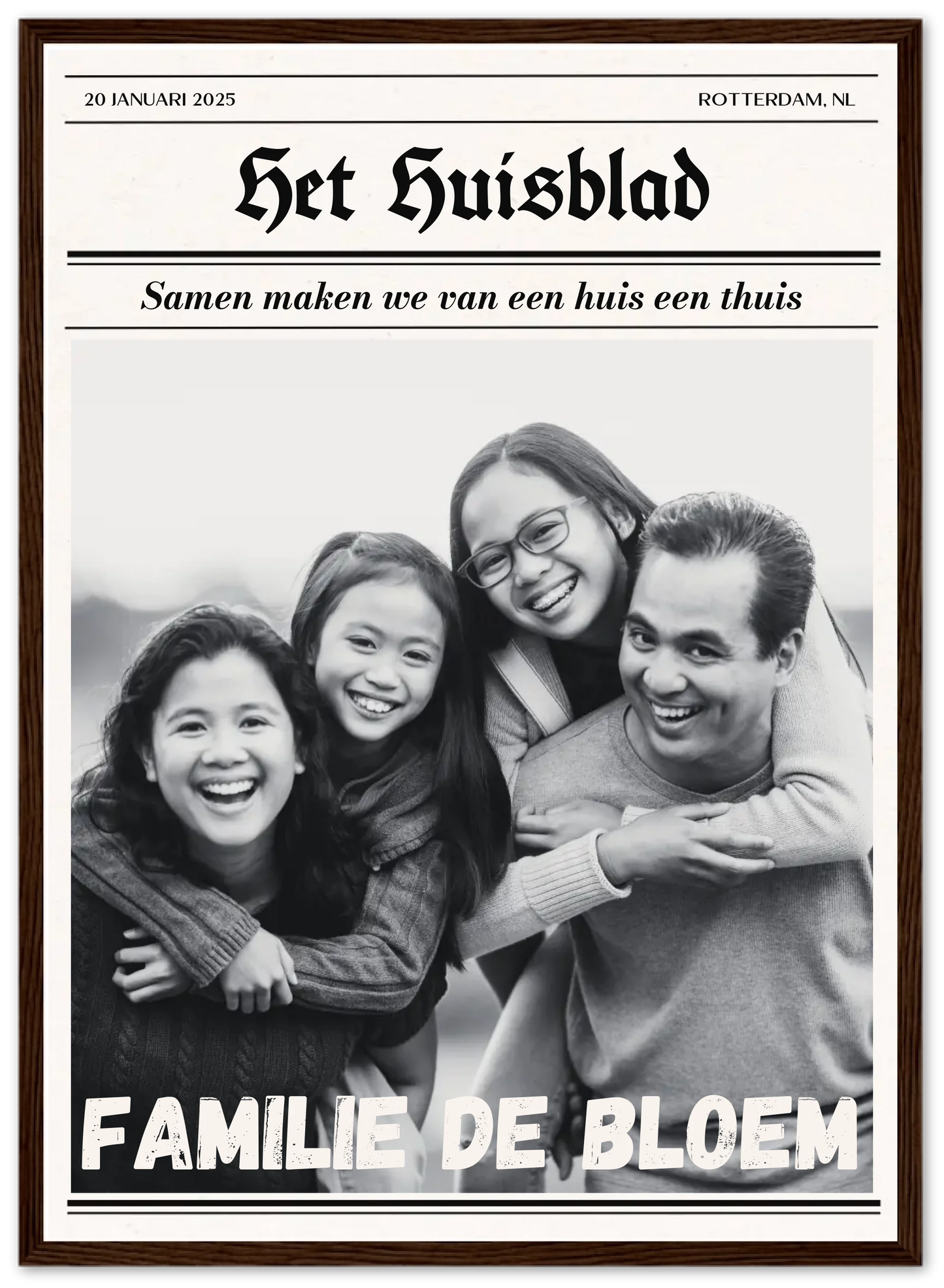 Het Huisblad - Gepersonaliseerde poster met lijst