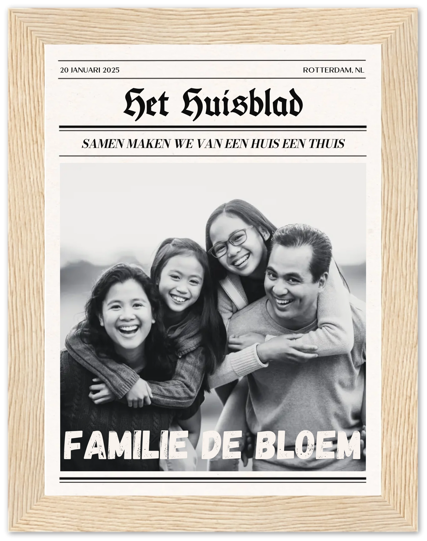 Het Huisblad - Gepersonaliseerde poster met lijst