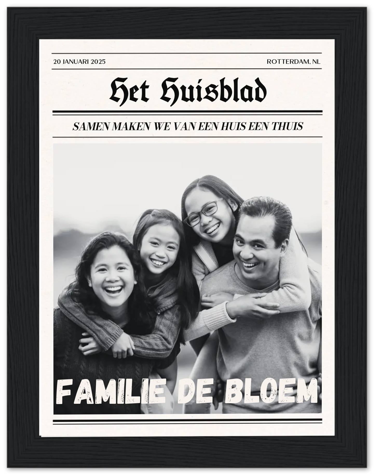 Het Huisblad - Gepersonaliseerde poster met lijst