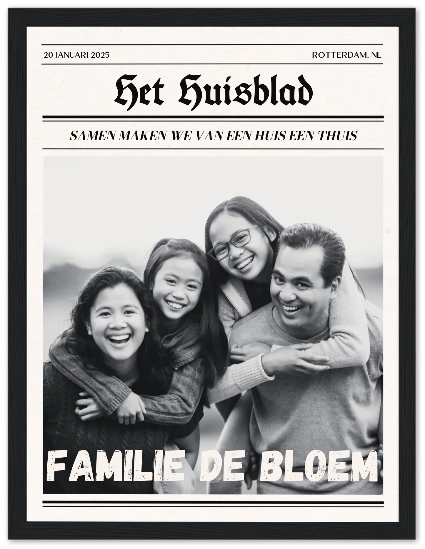 Het Huisblad - Gepersonaliseerde poster met lijst