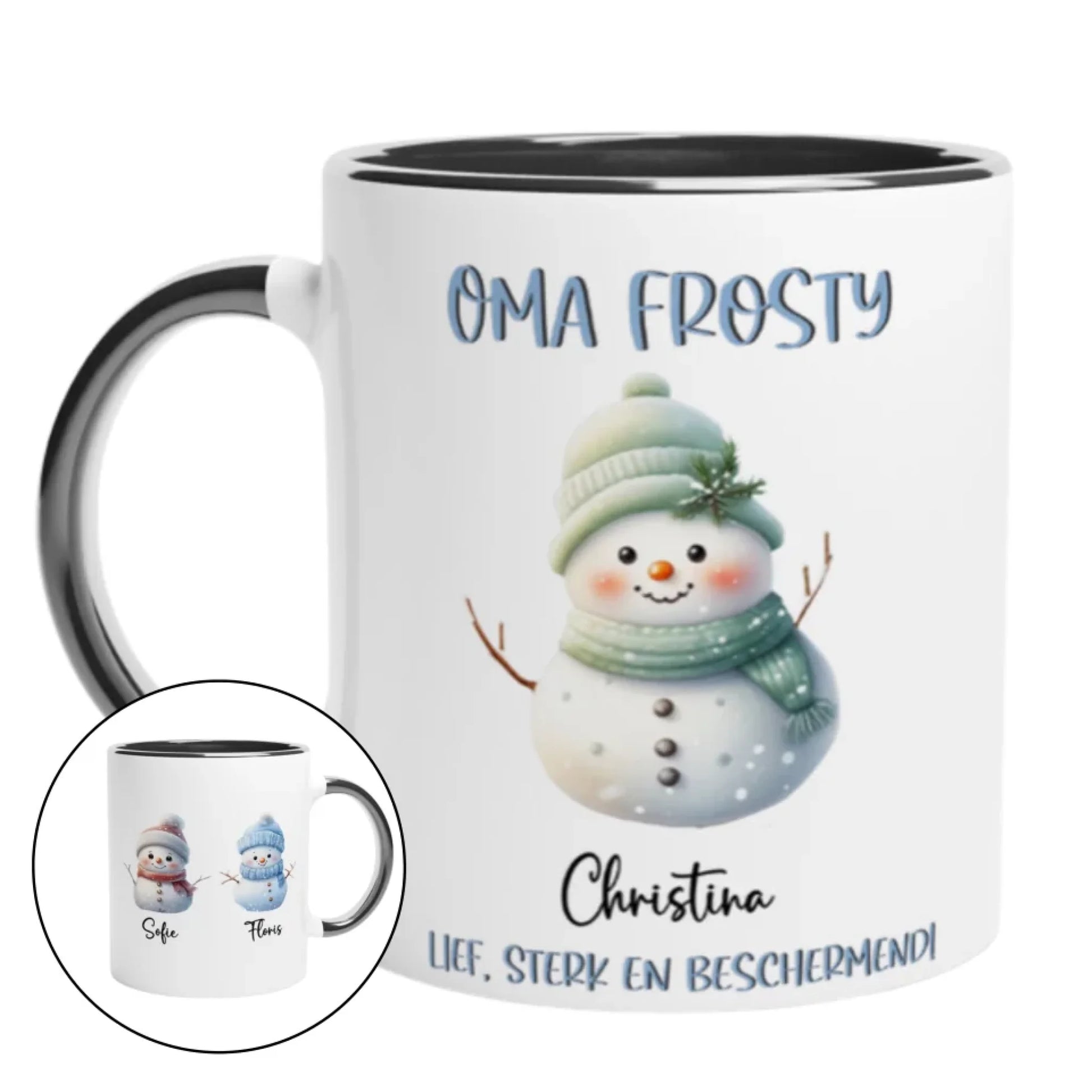 Gepersonaliseerde Kerst mok oma met naam van kinderen (3)