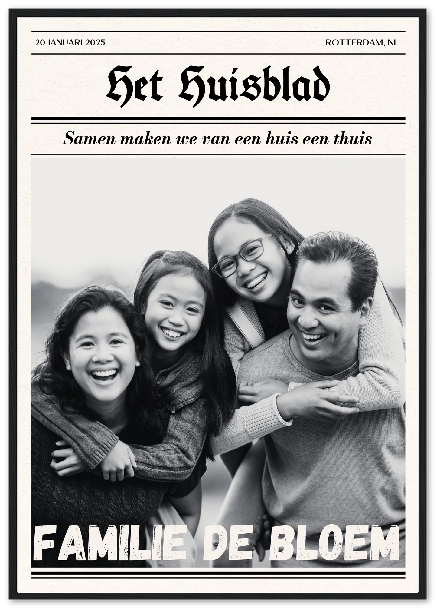 Het Huisblad - Gepersonaliseerde poster met lijst