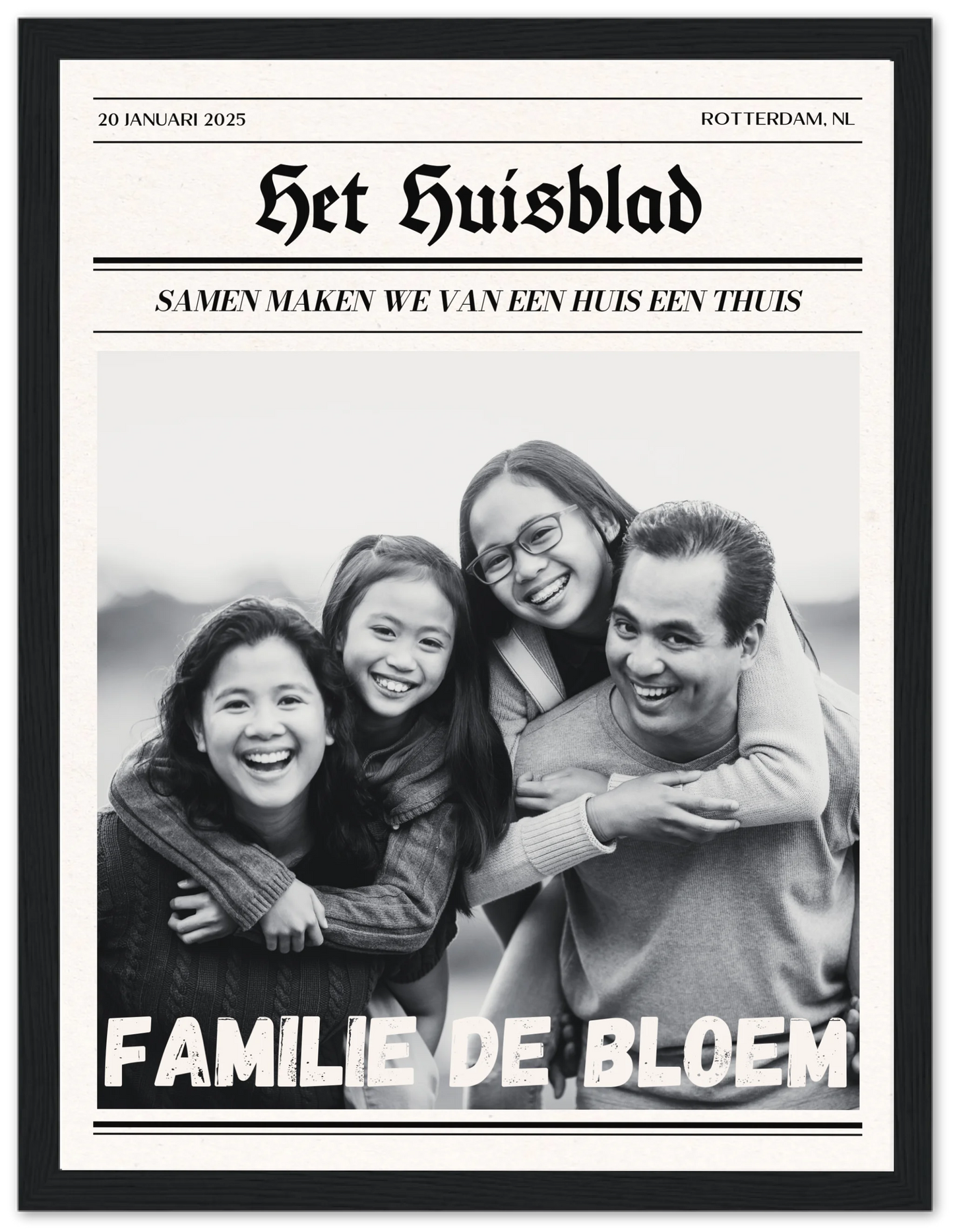Het Huisblad - Gepersonaliseerde poster met lijst