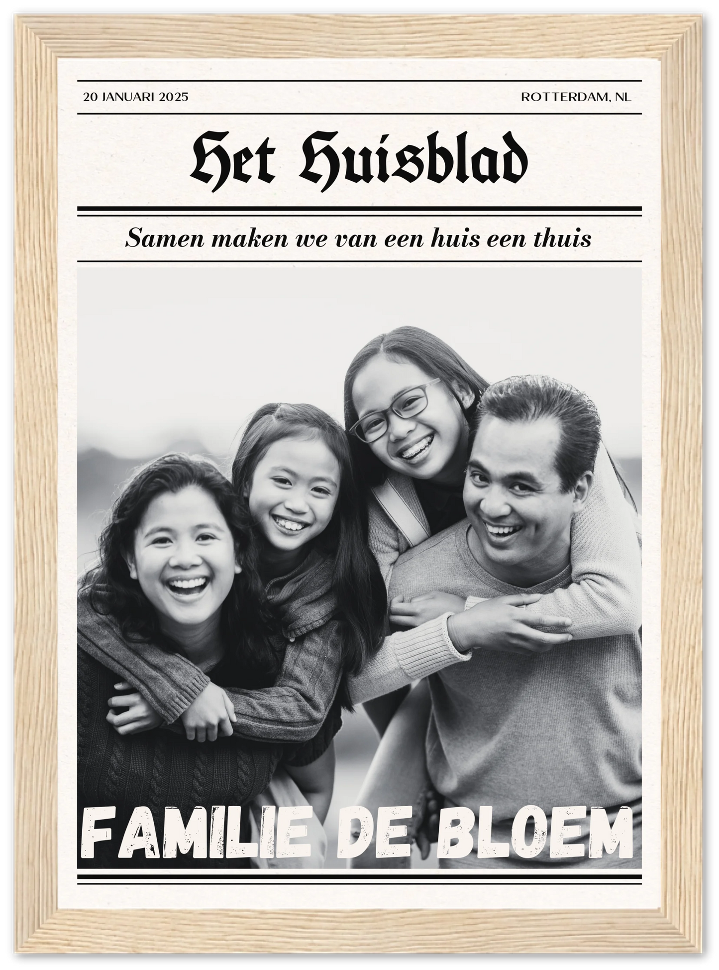 Het Huisblad - Gepersonaliseerde poster met lijst