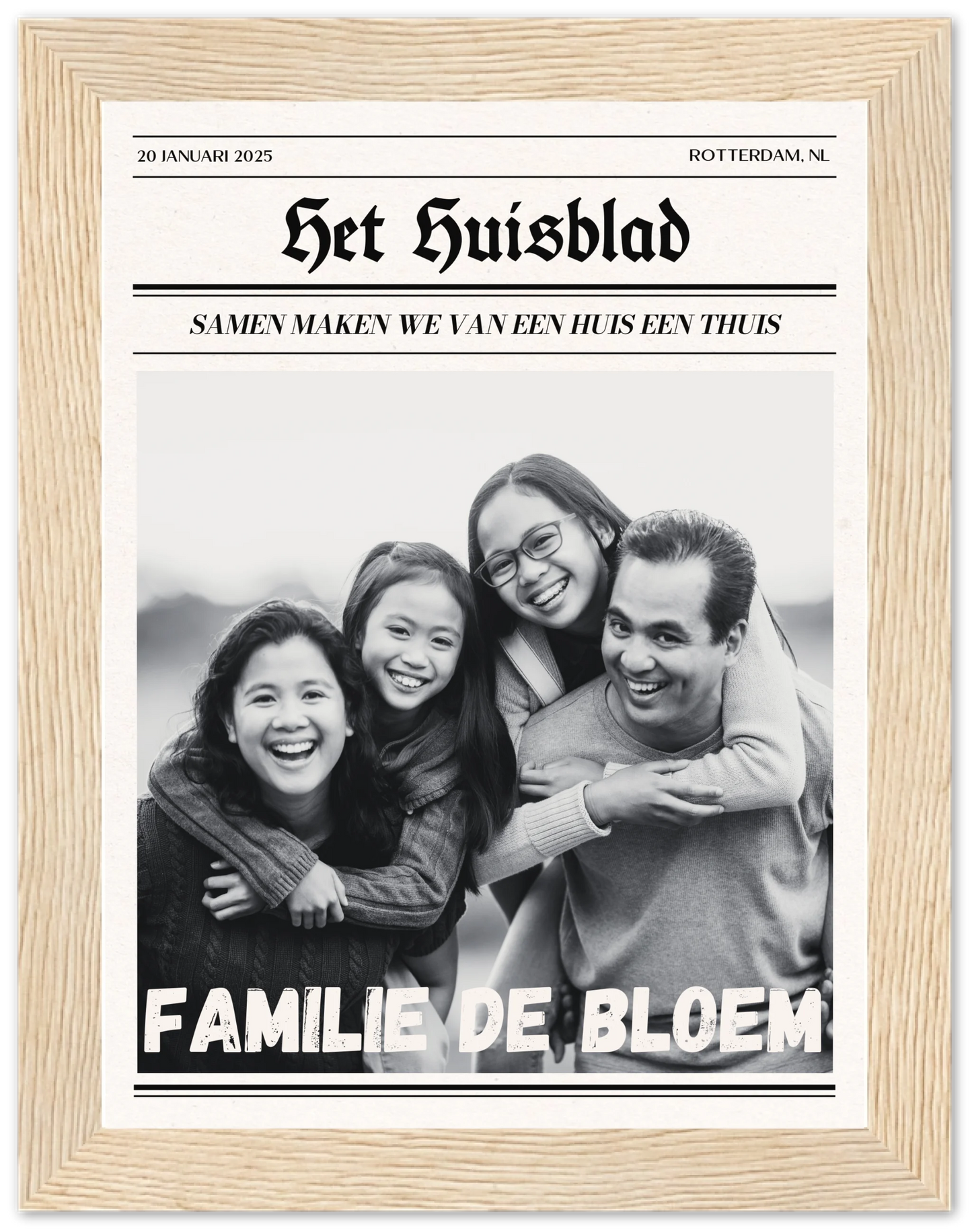 Het Huisblad - Gepersonaliseerde poster met lijst