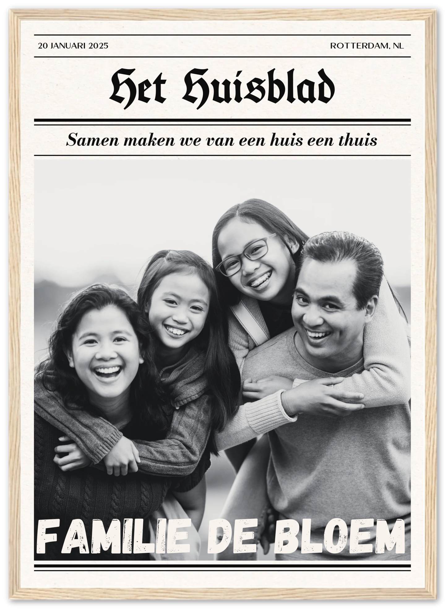 Het Huisblad - Gepersonaliseerde poster met lijst