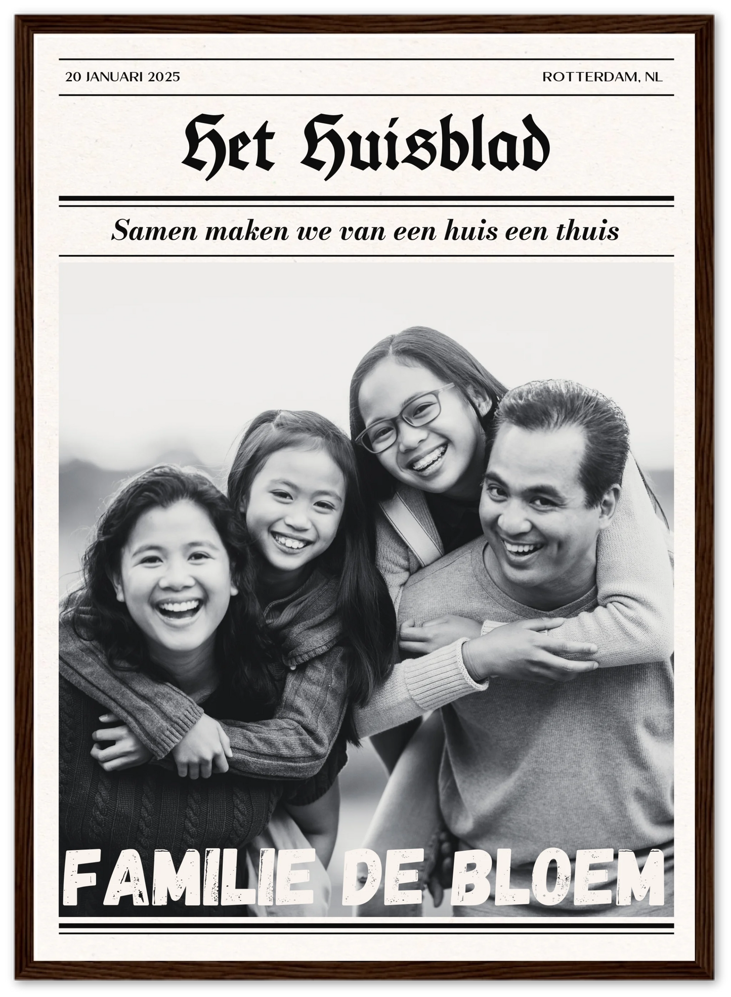 Het Huisblad - Gepersonaliseerde poster met lijst