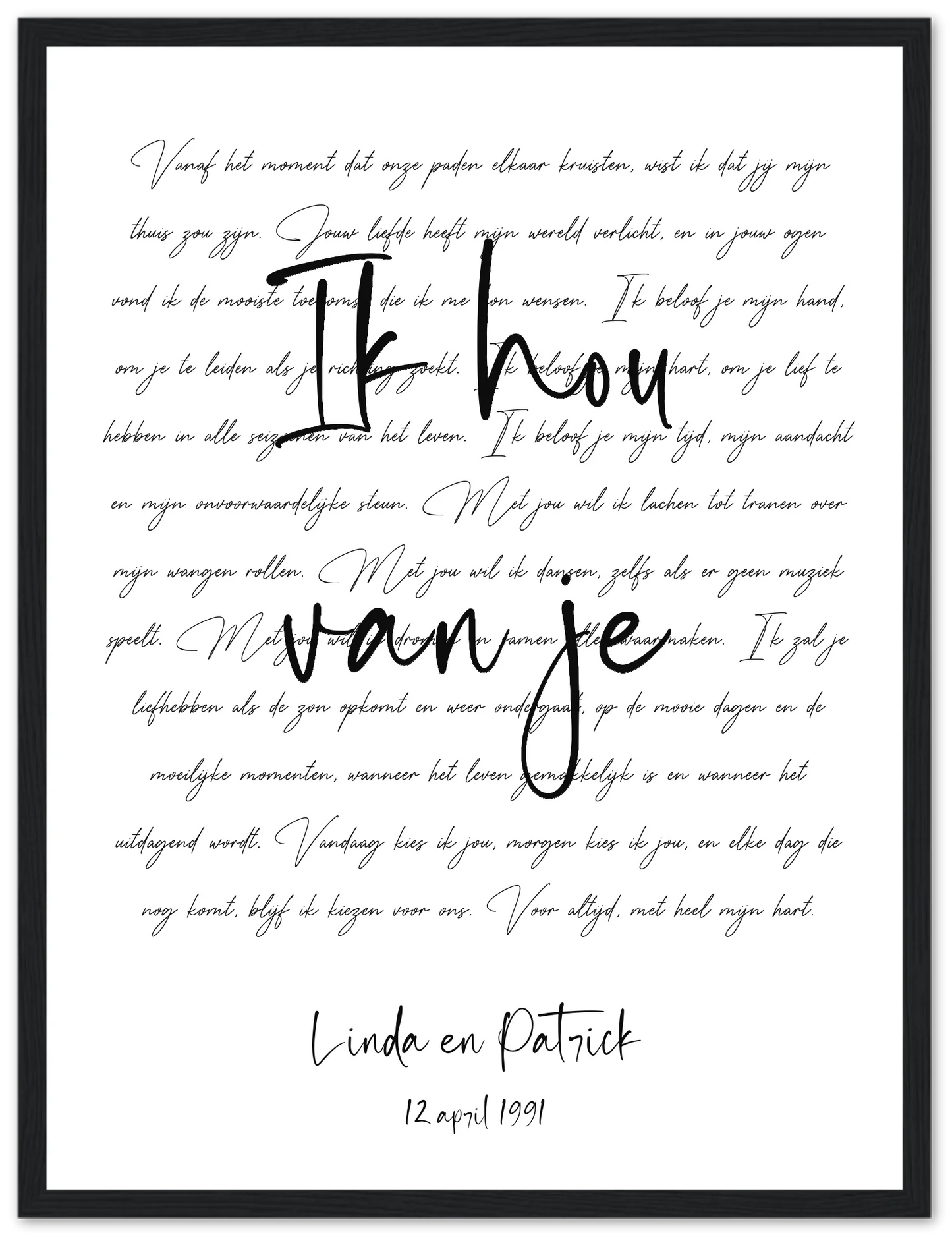 Golden Words - Personalized Poster with Frame