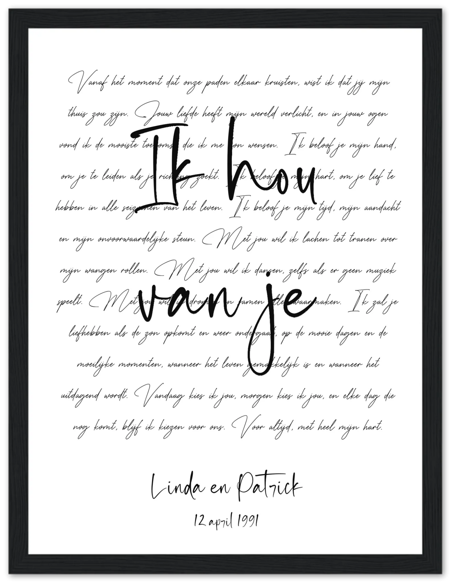 Golden Words - Personalized Poster with Frame