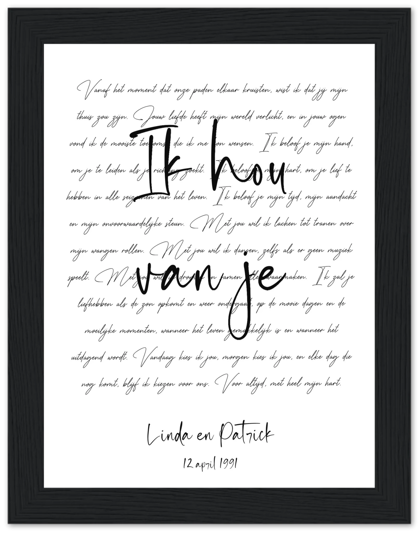 Golden Words - Personalized Poster with Frame
