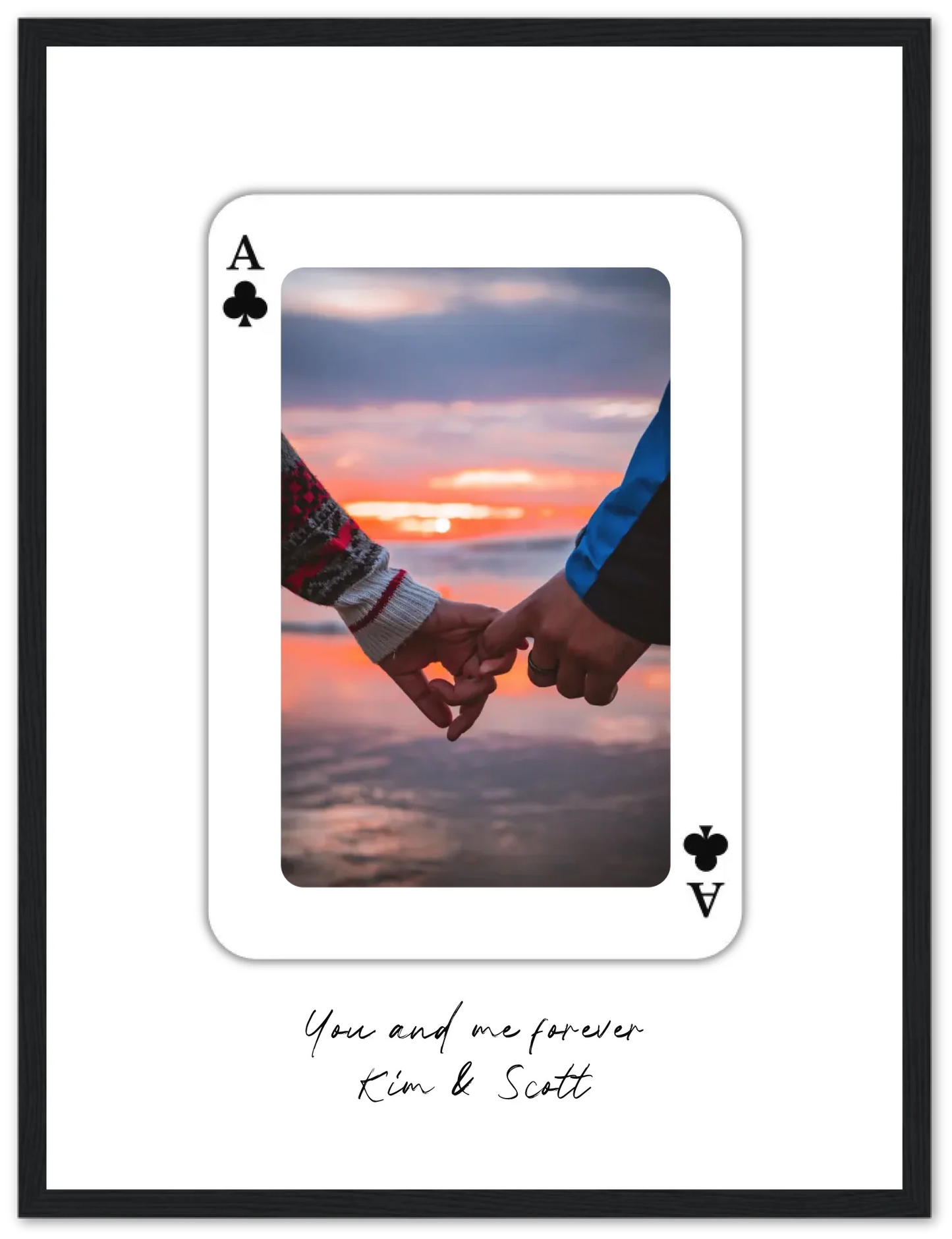 Playing Cards Photo Upload - Personalized Poster with Frame