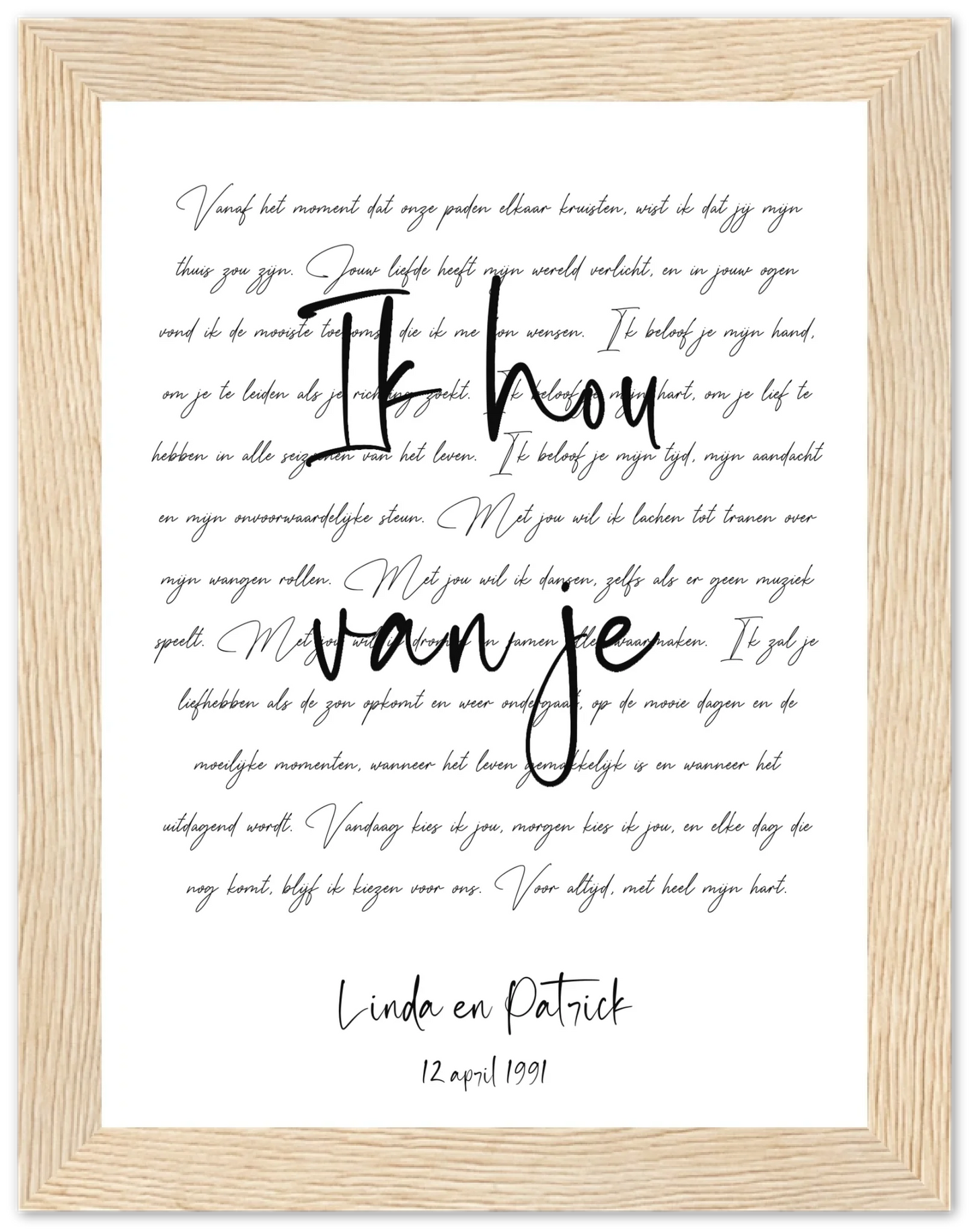 Golden Words - Personalized Poster with Frame