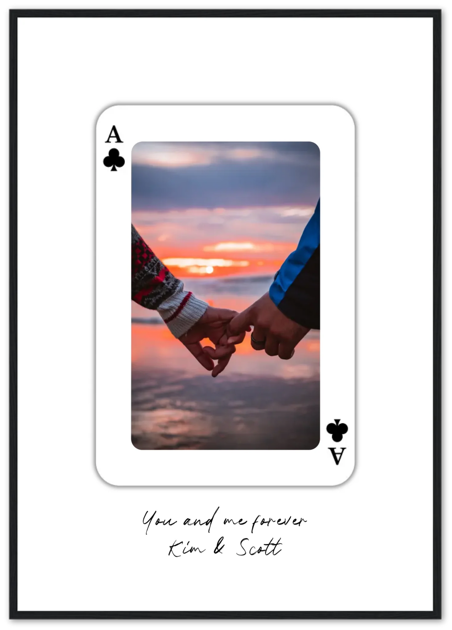 Playing Cards Photo Upload - Personalized Poster with Frame