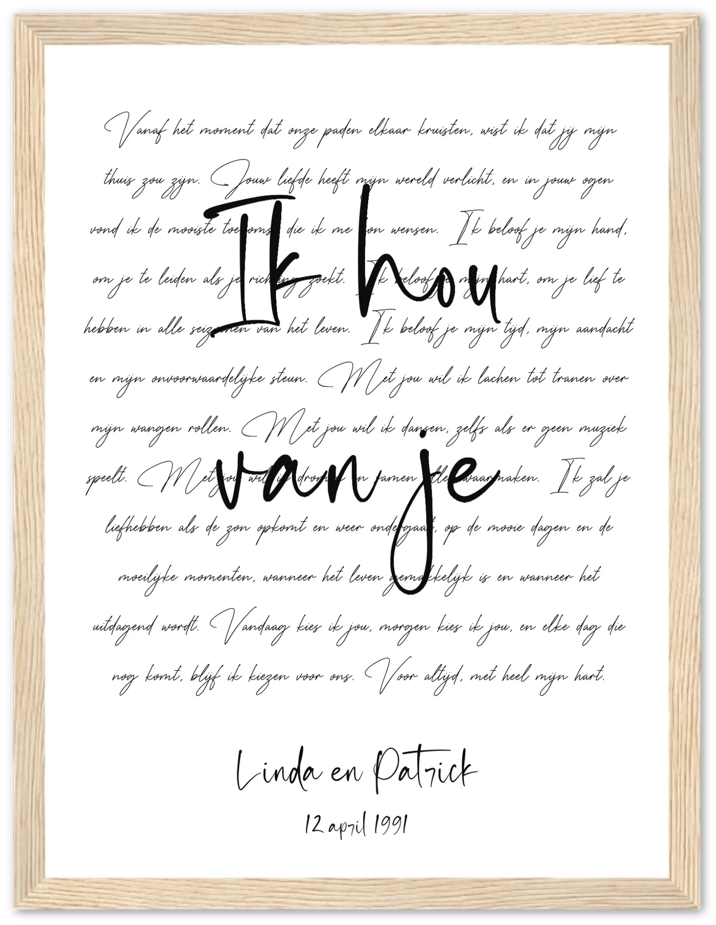 Golden Words - Personalized Poster with Frame