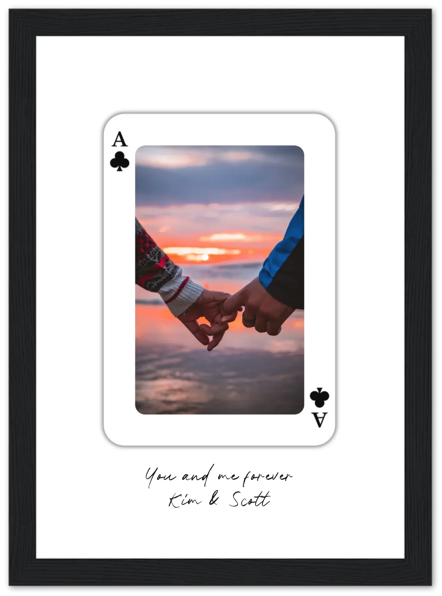 Playing Cards Photo Upload - Personalized Poster with Frame