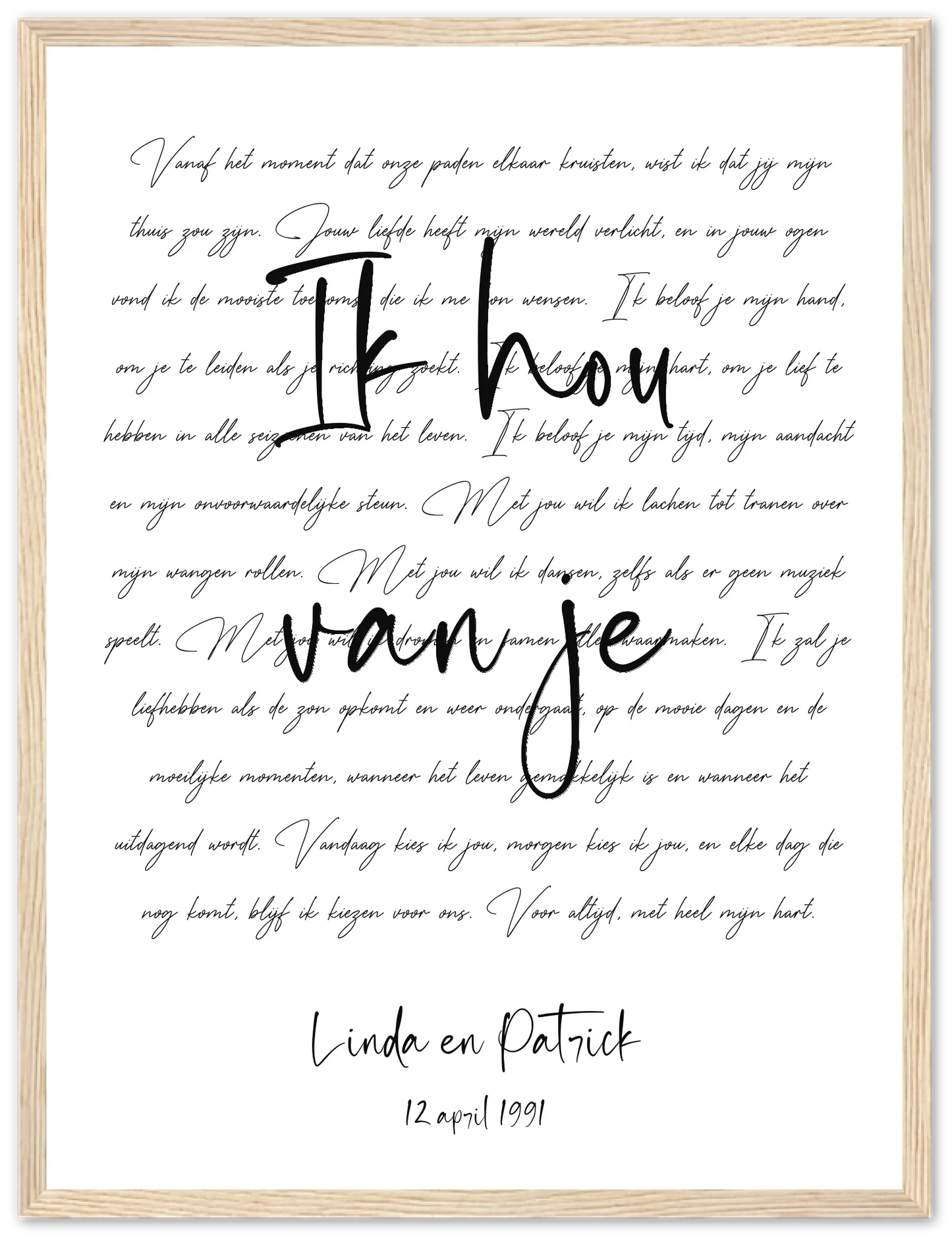 Golden Words - Personalized Poster with Frame