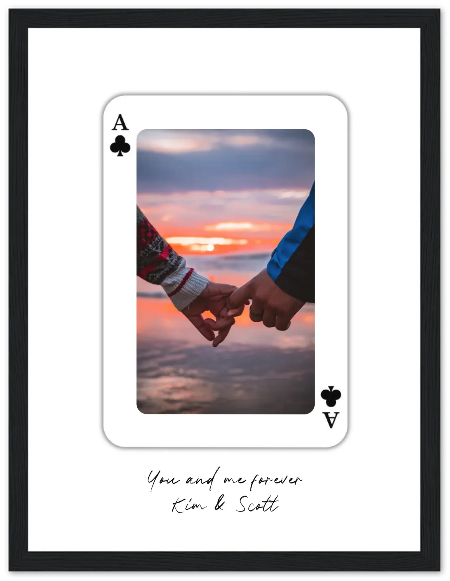 Playing Cards Photo Upload - Personalized Poster with Frame