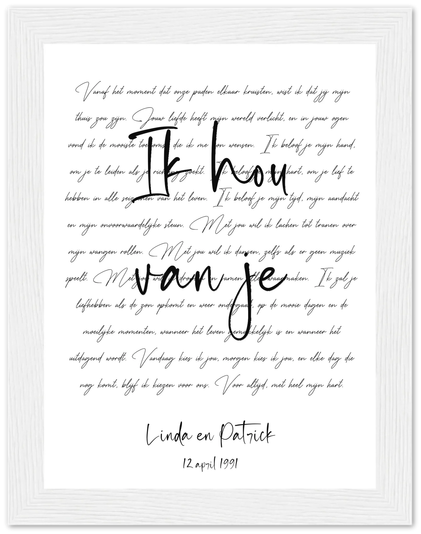 Golden Words - Personalized Poster with Frame