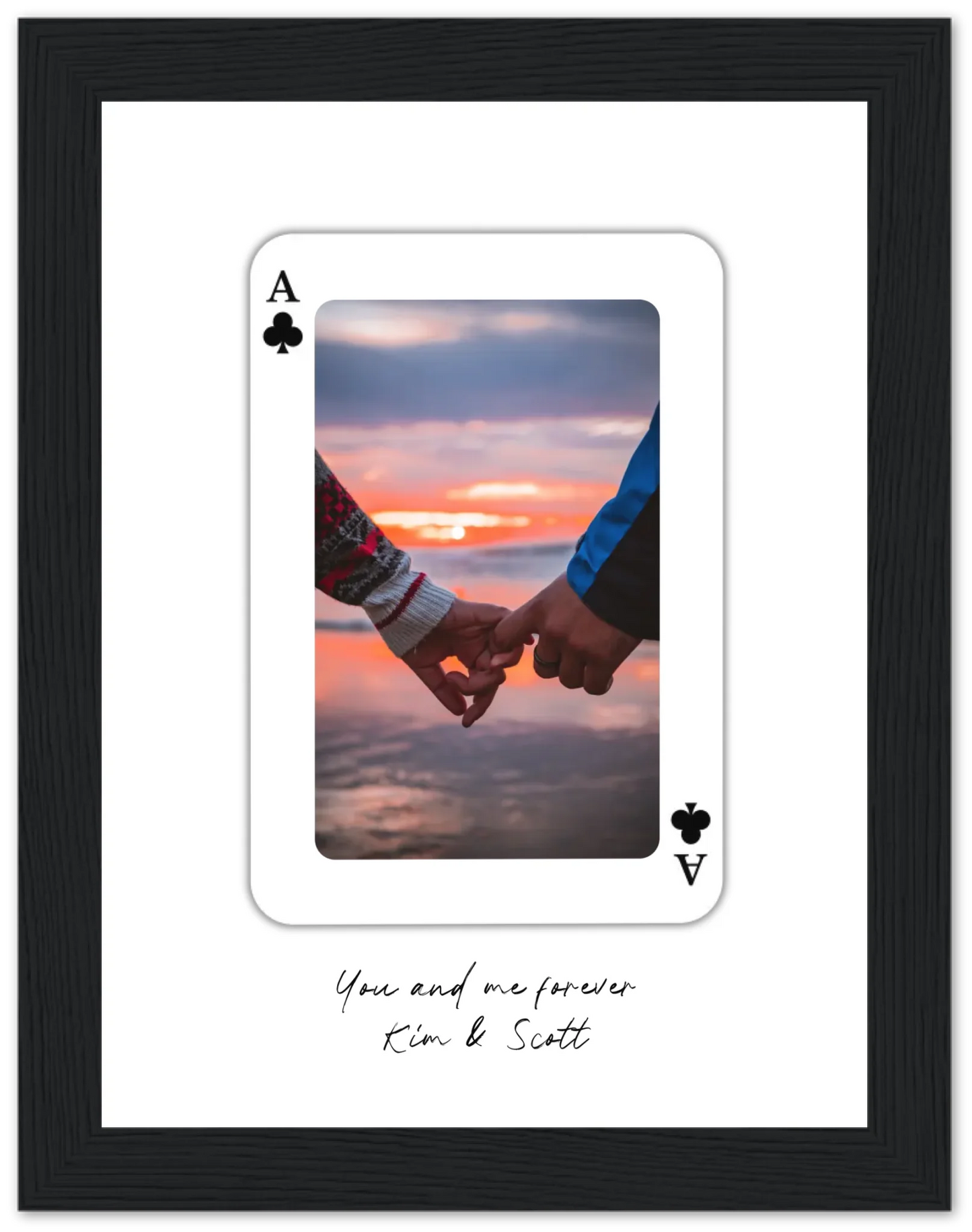 Playing Cards Photo Upload - Personalized Poster with Frame