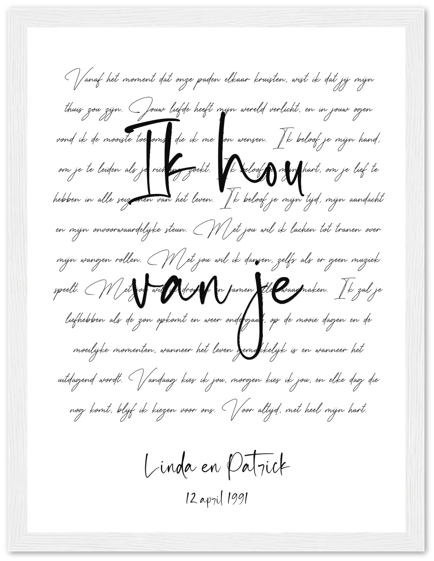 Golden Words - Personalized Poster with Frame