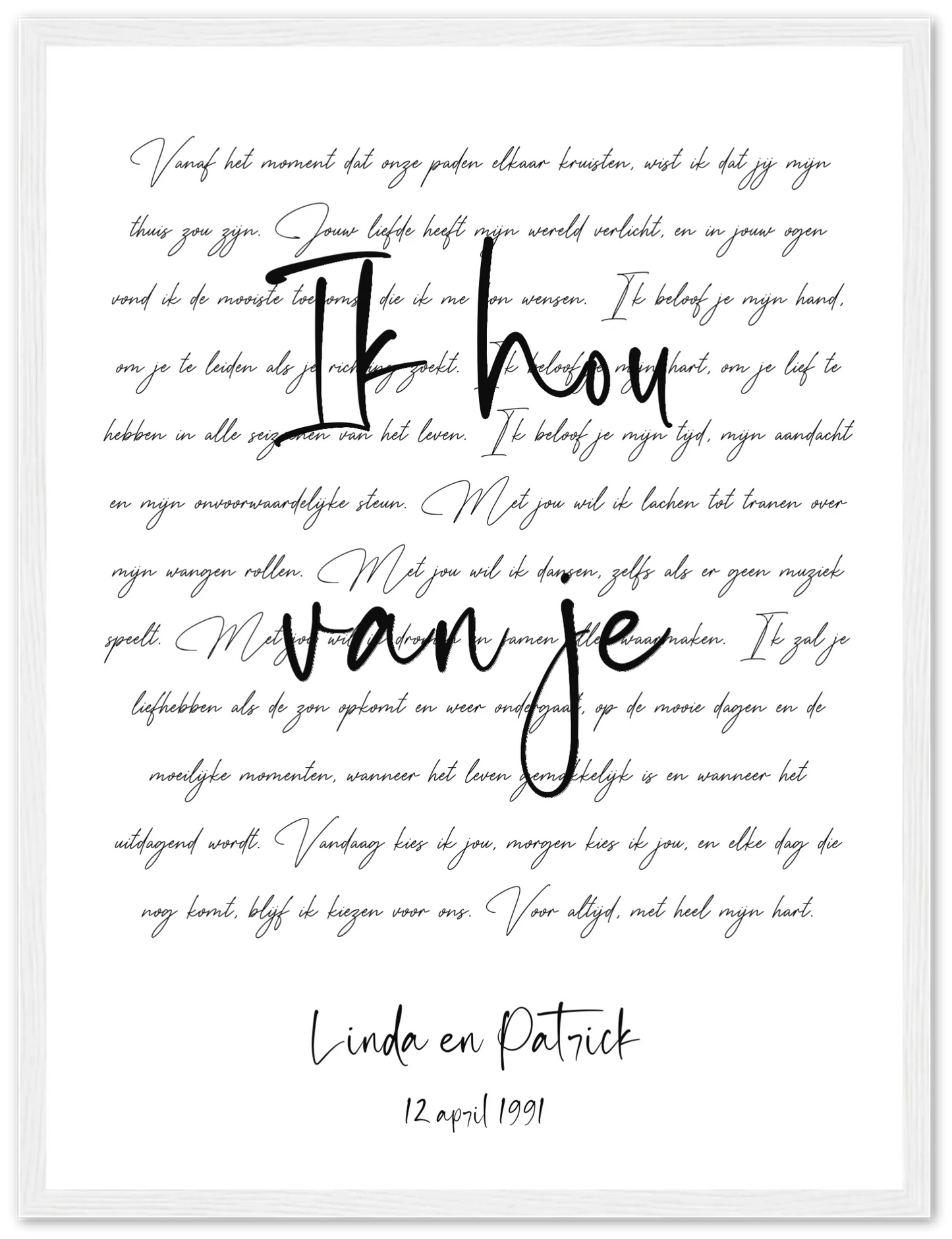 Golden Words - Personalized Poster with Frame