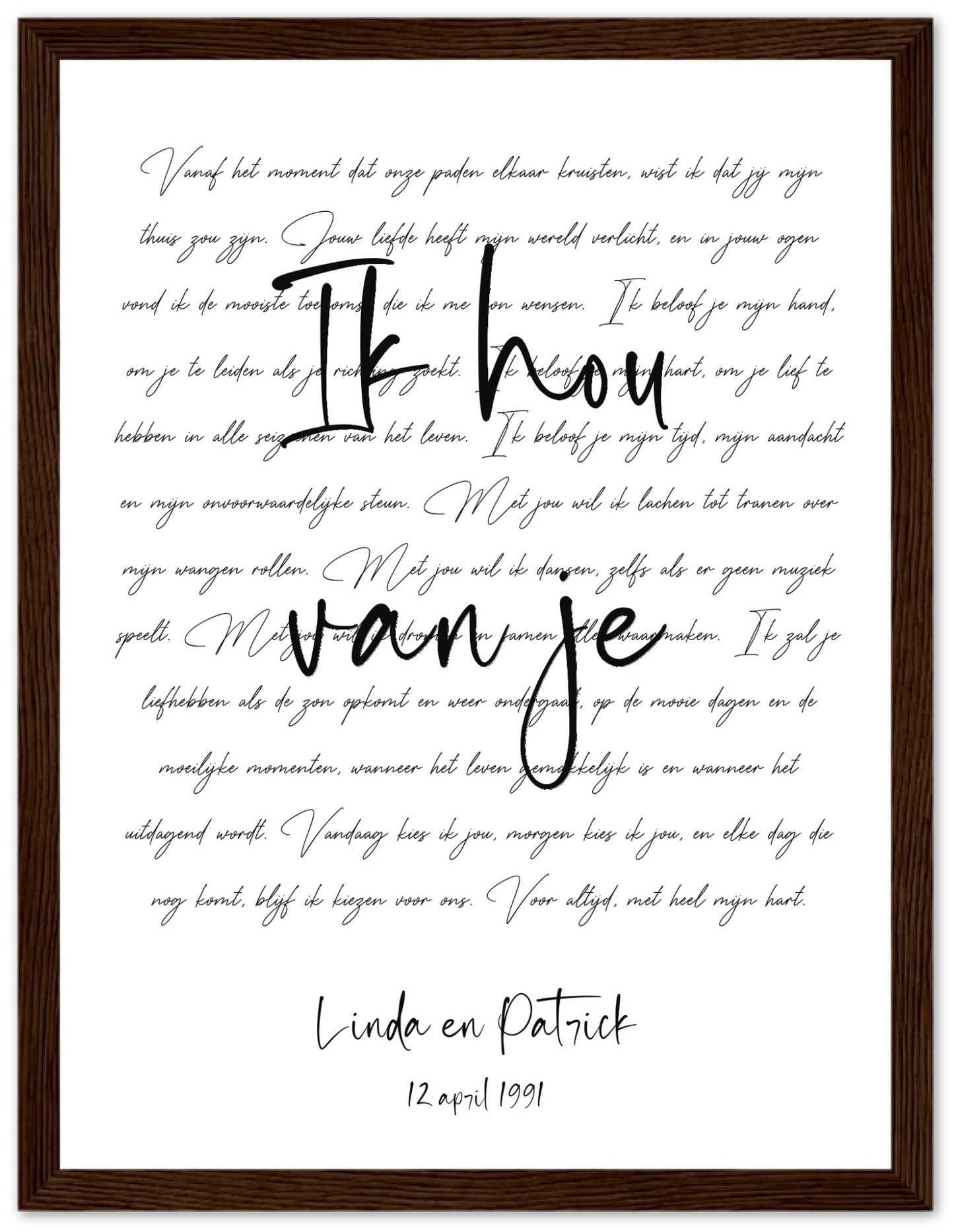 Golden Words - Personalized Poster with Frame
