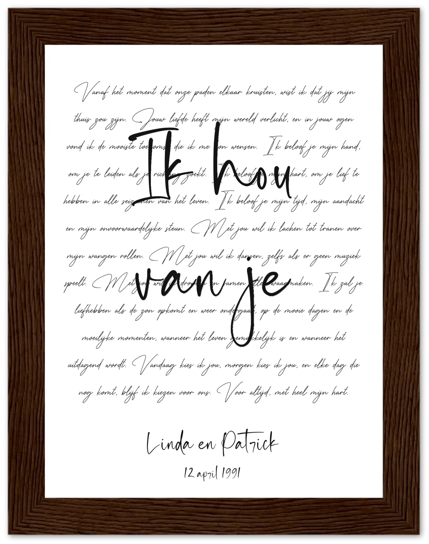 Golden Words - Personalized Poster with Frame