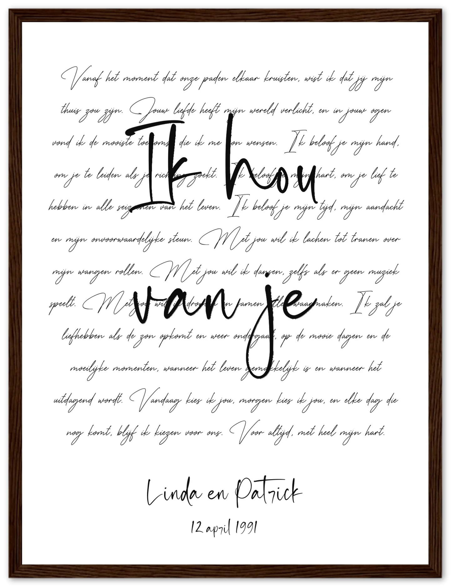 Golden Words - Personalized Poster with Frame