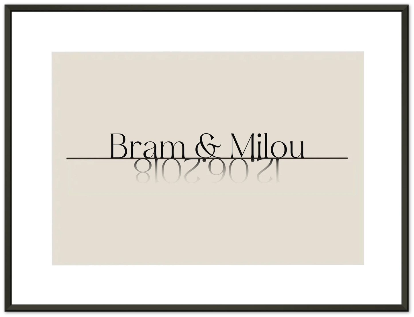 Minimalistisch koppel - Gepersonaliseerde poster met lijst