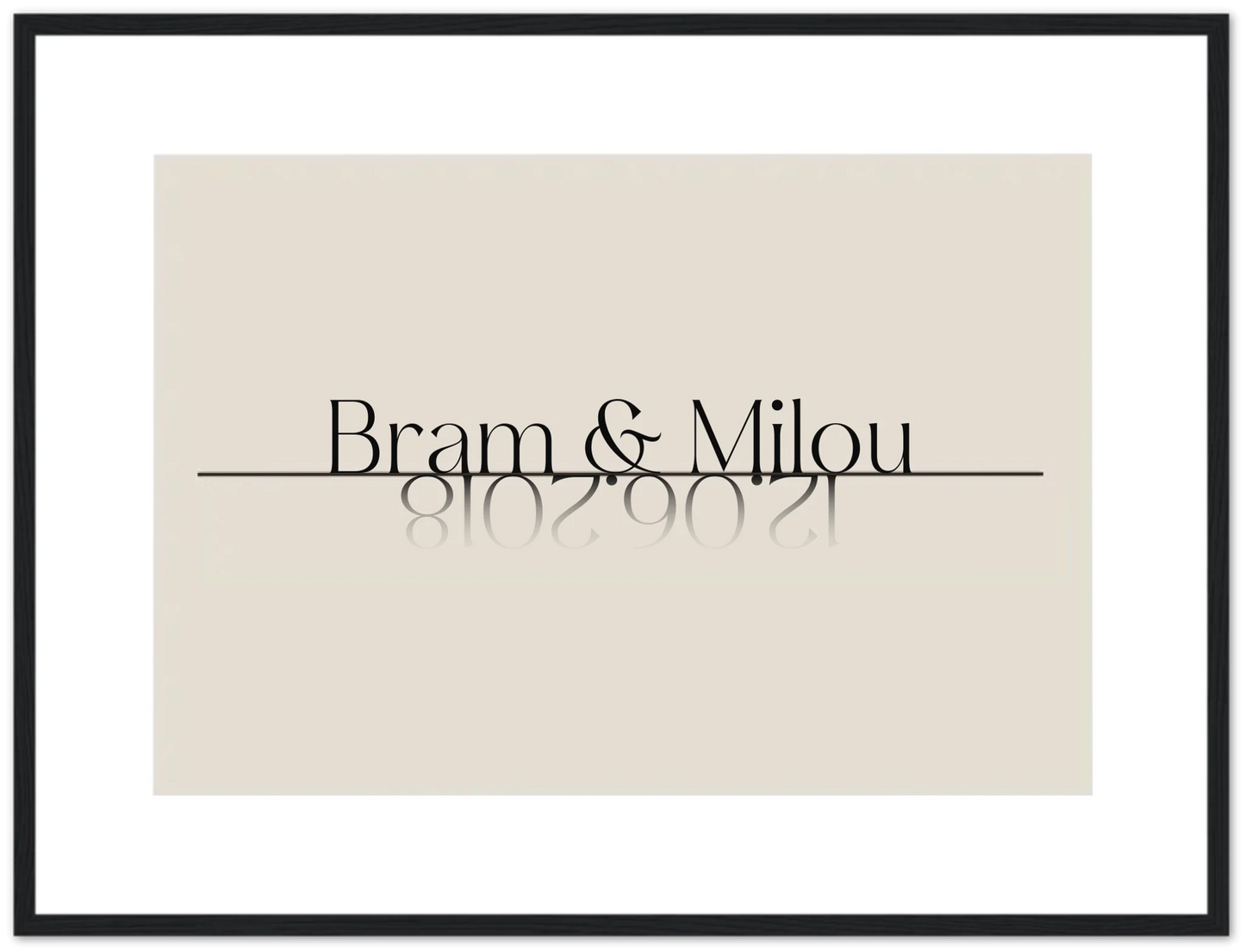 Minimalistisch koppel - Gepersonaliseerde poster met lijst