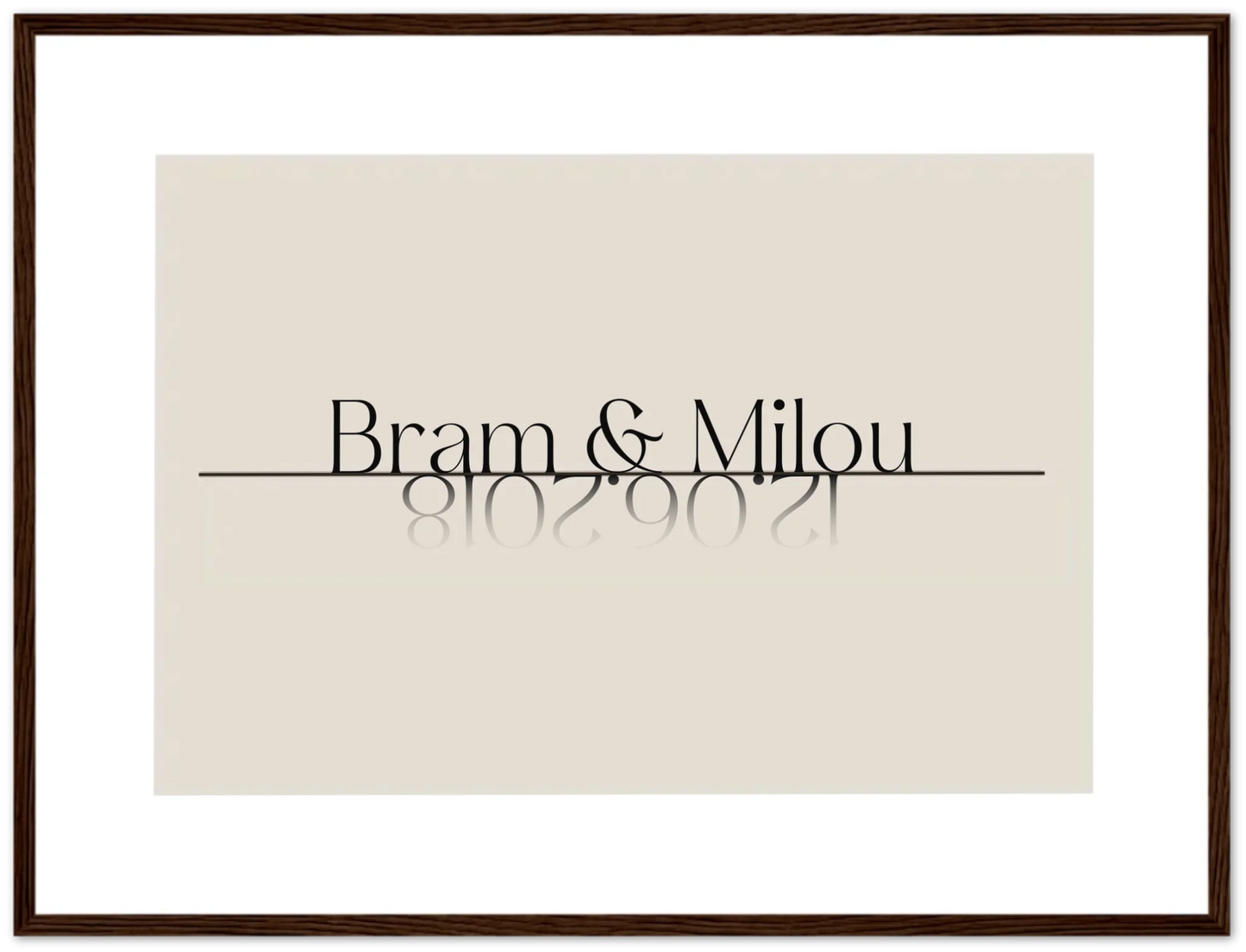 Minimalistisch koppel - Gepersonaliseerde poster met lijst