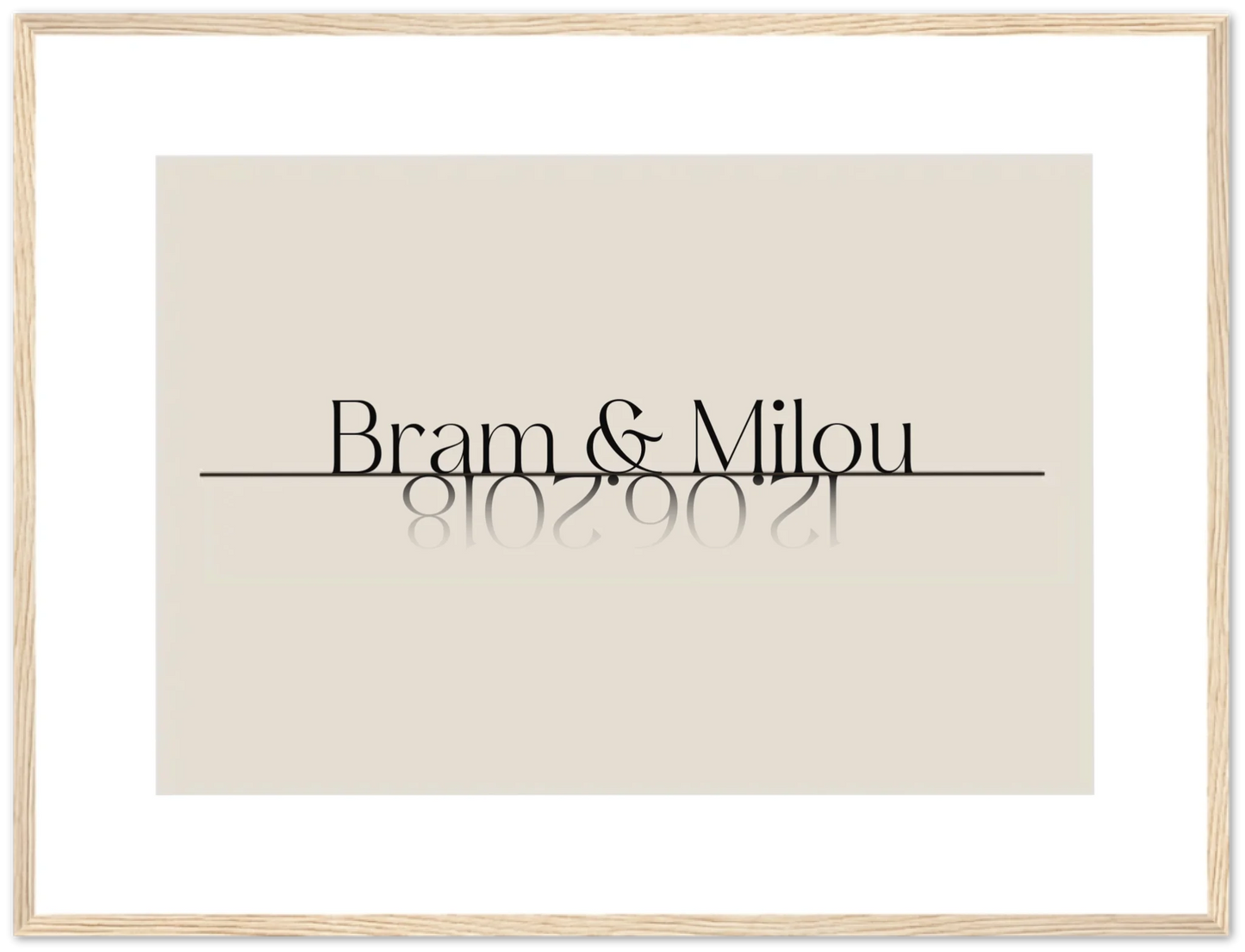 Minimalistisch koppel - Gepersonaliseerde poster met lijst